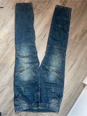 Men's Blue Distressed Jeans
